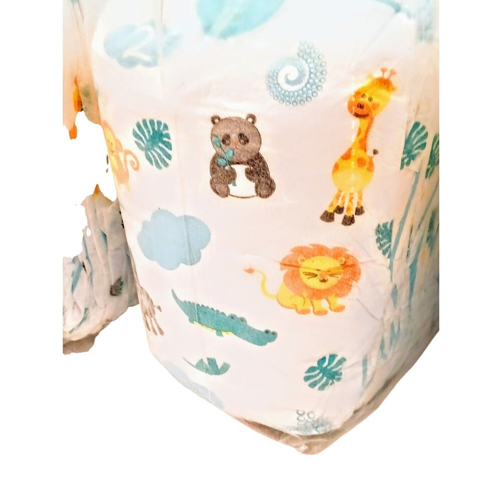 Zoo ANIMALS Baby Disposable Diapers Size 2 ADORABLE Panda Giraffe Lion 25‎ Count